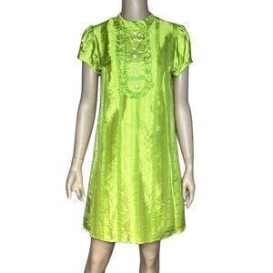 Megan Silk Mini Green Lime Dress (019)